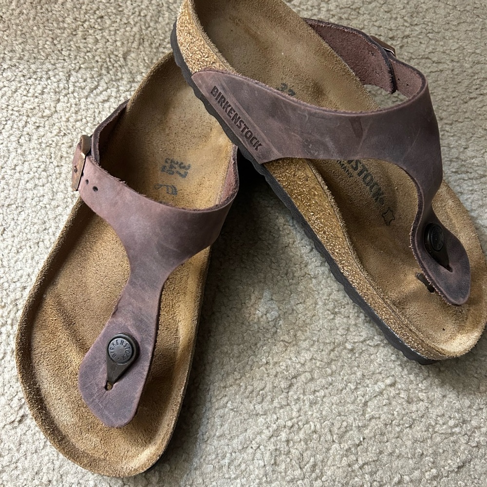 Birkenstock Brown Sandals with Cork Footbed